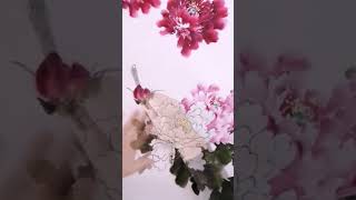 中国画教学_牡丹花画_How to paint peony flowers