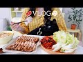 SUB) 집에서 보쌈 정식 만들어먹고🥩 닭칼국수 먹으며 야무지게 몸보신 하는 자취생 일상🐓ㅣ명란 오차즈케, 콩비지찌개, 브리치즈파스타, 빈대떡, 크래미 유부초밥, 묵사발, 피클김장