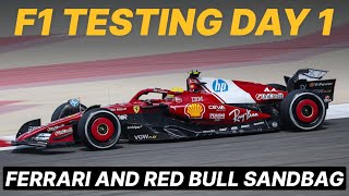 Ferrari and Red Bull Sandbagging in F1 Testing Day One?? McLaren Fastest