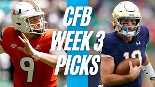College Football Picks Week 3  - NCAAF Best Bets and College Football Odds and CFB Predictions
