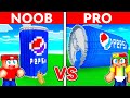 NOOB vs PRO: PEPSI House Build Challenge in Minecraft