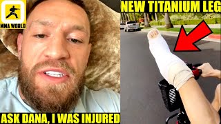Conor McGregor leaves hospital and confirms he fought Dustin Poirier with a DAMAGED LEG, Khabib