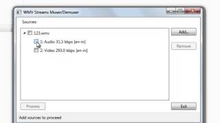 How to demux .wmv file with wmvstreameditor