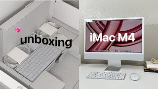 Unboxing Apple iMac M4 Silver 2024 ✨💕 Aesthetic Setup, what comes with?