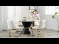 Wahson Upholstered Armless Velvet Dining Chairs with Golden Metal Frame  for Dining Room Restaurant