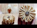 Kanzashi ribbon flower tutorial/Satin ribbon craft/Ribbon flowers easy/Diy flower making