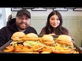 CRISPY CHICKEN SANDWICH w/ Baked Fries MUKBANG | Karlee & Josh Q&A