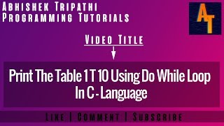 print table 1 to 10 using do while loop part- 81