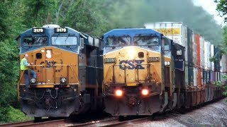 CSX Train Waits For Priority Train To Pass Part 3