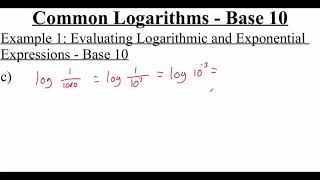 3.3.2 Common Logarithms - Base 10