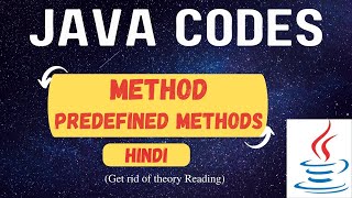 Predefined Method in Java | Java Program | Hindi(Hinglish)