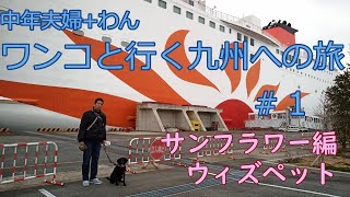 【ワンコと行く船の旅】サンフラワーのウィズペットで九州旅行💛今回はサンフラワー編です🚢大阪発らっくと出発進行～❣