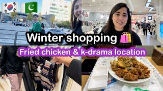 Winter Shopping in korea vlog 🇰🇷 | Tried Korean fried chicken 🍗 | Kdrama Itaewon class location