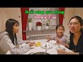 392/ Buổi Sáng ở Bắc Âu ba mẹ con Như ăn món Cháo trắng Thấy ấm người