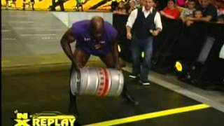 Titus O'Neil Trips \u0026 Falls During The NXT Keg Carry Challenge