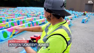 Midtown Bike Lane Barrier Mural by Jonesy