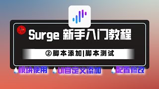 【Surge系列教程第二期】脚本添加及测试 | 配置修改 | 模块导入等 ，最详细的零基础Surge入门教程。