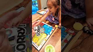 CUTE 3 YEAR OLD GIRL PLAYING SORRY BOAD GAME #short #shorts #sorry #boardgame #cute #cutegirl
