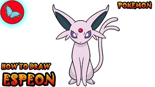 How To Draw Espeon From Pokemon | Drawing Animals