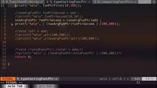 Type casting function pointers in C language