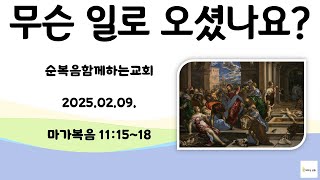 [무슨 일로 오셨나요?] 20250209 주일예배 마가복음 11:15~18