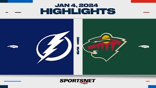 NHL Highlights | Lightning vs. Wild - January 4, 2024
