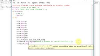 Python Program check Numbers divisible by another number