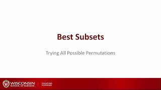 Business analytics II - Week 5 - 04 Best subsets Regression (with R)