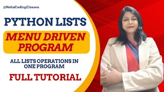 Python Menu-Driven Program for Lists 🔥 | List Operations in Python | CBSE Class 11 & 12 #python