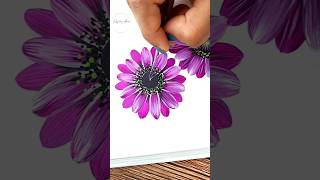 ✨️💫 AWESOME One Strokes Easy Acrylic Painting Flowers  #shorts #shortsfeed