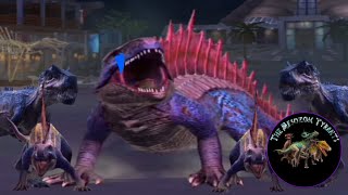 Defeating the postimetrodon boss with 2 postimetrodons MESOZOIC TYRANTS Jurassic world alive