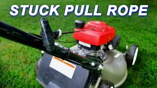 Stuck Pull rope on Honda lawn mower