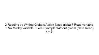 How to Use Global Variables in Python Functions