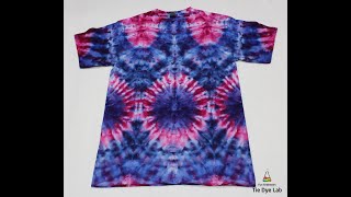 Multi-Circle Fan Fold Ice Dyed Tie Dye Shirt