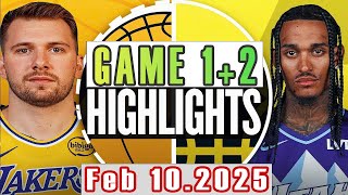 Los Angeles Lakers VS Utah Jazz Game 1st+2nd Highlights Feb 10,2025 NBA Season 2024-25