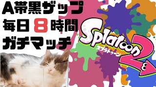 【スプラトゥーン2#32】A帯黒ザップがウデマエX目指して毎日ガチマッチライブ実況！【初心者でも毎日8時間実況ライブ配信したらXになれるかなあ】