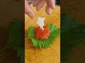 spicy tuna tartar on shiso leaf shorts