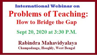 Rabindra Mahavidyalaya Webinar Series (no. 10)