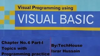 Visual Basic programming Chap 6 Complete, BSc, ADS Punjab, GC university, IT series, in Urdu/Hindi