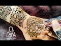 A very beautiful back hand henna design | latest Beautiful Henna design tutorial by Thouseen Syed