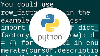 How can I get dict from sqlite query?