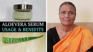 Homemade AloeVera Face Serum || கருவளையம் \u0026 பருக்களை நீக்கி முகப்பொலிவு தரும் கற்றாழை சீரம்