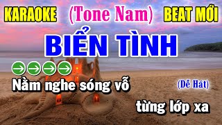 Biển Tình - Karaoke Tone Nam ✦ Beat Mới | Yêu ca hát - Love Singing |