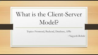 Introduction To The Client-Server Model || Frontend, Backend & APIs 🔥