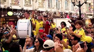 HINCHAS COLOMBIANOS ANIMAN LA FIESTA EN RUSIA PESE A LA DERROTA ANTE JAPÓN