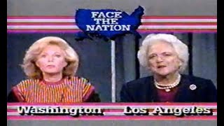 Barbara Bush on Face The Nation Speaking To Lesley Stahl (1988) | Former First Lady