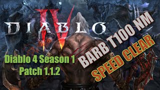 Diablo 4 Season 1 Patch 1.1.2 Barb T100 NM Hoarfrost Demise Speed Clear