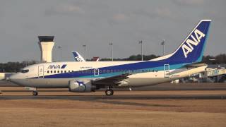 宮崎空港　J-AIRエンブラエル/ANA737　離陸