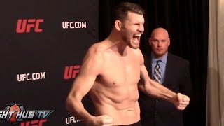 MICHAEL BISPING SAYS F*** YOU GEORGES WHILE OFFICIALLY MAKING WEIGHT FOR UFC 217