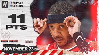 Carmelo Anthony 11 Pts Full Highlights | Blazers vs Cavaliers | November 23, 2019